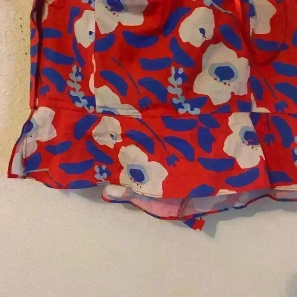 Anthropologie Hutch Strapless Ruffle Trim Floral Red Strapless BohoTop Size 14 - Picture 12 of 12